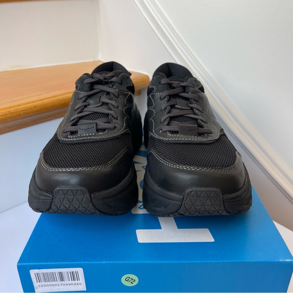NWT Hoka Bondi L Leather U Unisex , Hoka One One All Black Cushioned Shoes  BRVN - Picture 12 of 16